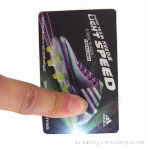 LED Card Light with 2-piece High Brightness LED, PVC Offset Printing, Mini Orders are Accepted